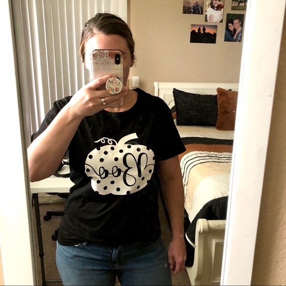 Fall Halloween Pumpkin Boo Tee black white - Picture 2 of 4